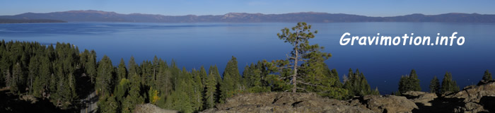A blue sky, with the word gravimotion, to replace space-time curvature